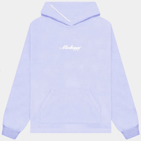 MADHAPPY Periwinkle/Lilac/Purple Signature Embroidered Hoodie | NEW/ NWOT 😡😊 - Picture 1 of 10